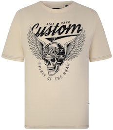 KAM Customs T-Shirt mit Totenkopf-Print Stone